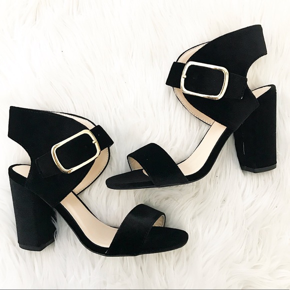 Shoes - Sophia Velvet Black Heels